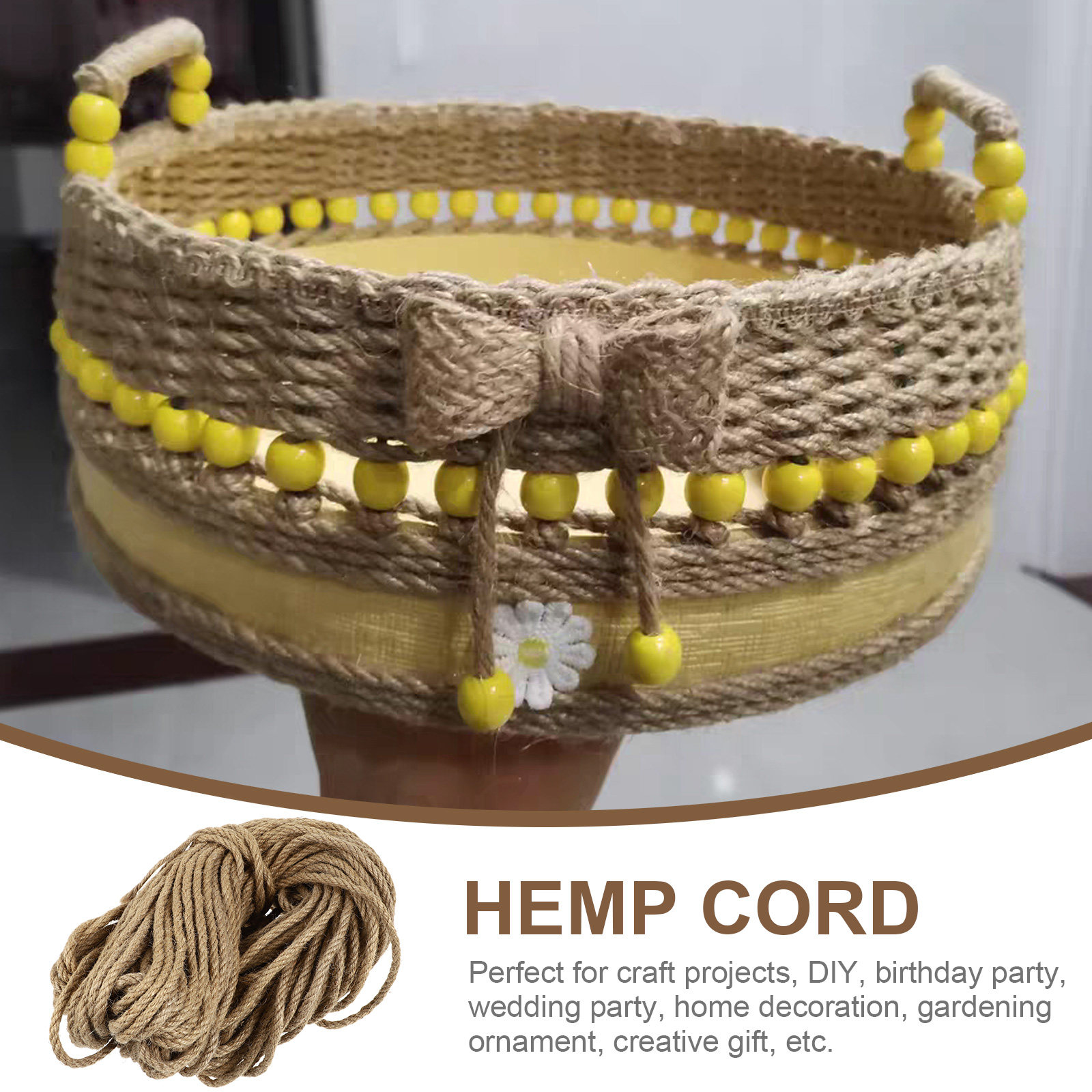 Twine Jute Natural - 50 Meters Jute Rope 6Mm Premium