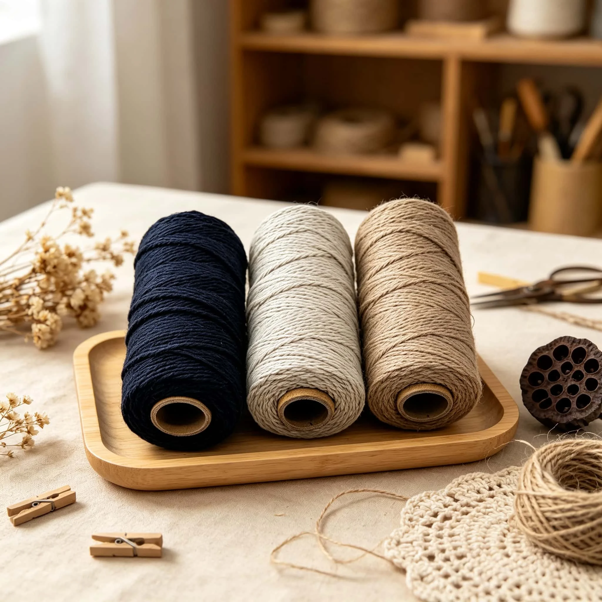 Twine Jute Natural - 3 Rolls Cotton Jute Twine 300M