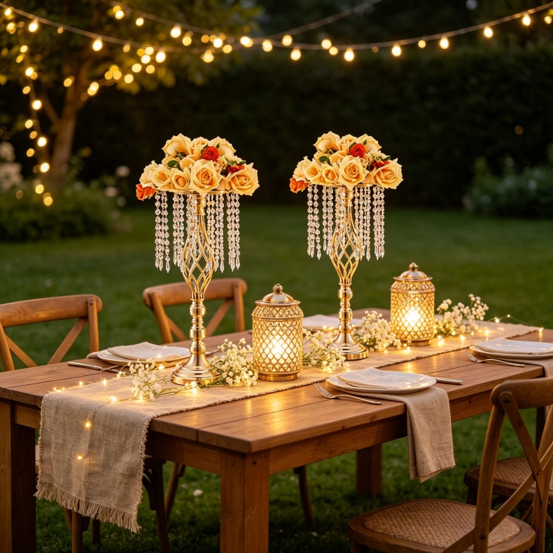 Elegant Tall Gold Crystal Flow - Florist Supply Vases review and price
