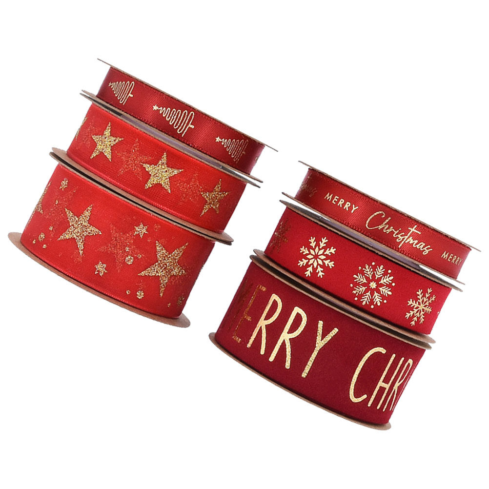 6 Rolls Red Christmas Ribbon G - Ribbon Organza Roll review and price