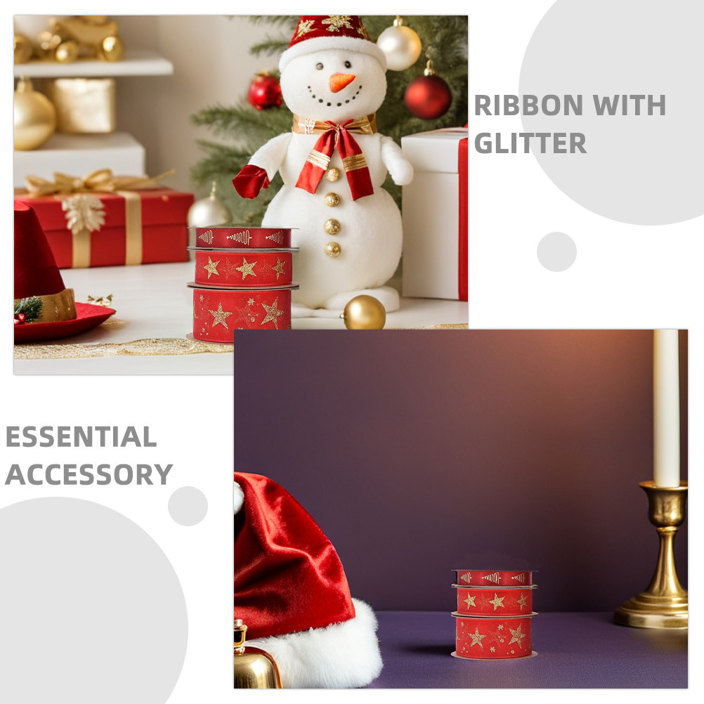 6 Rolls Red Christmas Ribbon G - Ribbon Organza Roll review and price