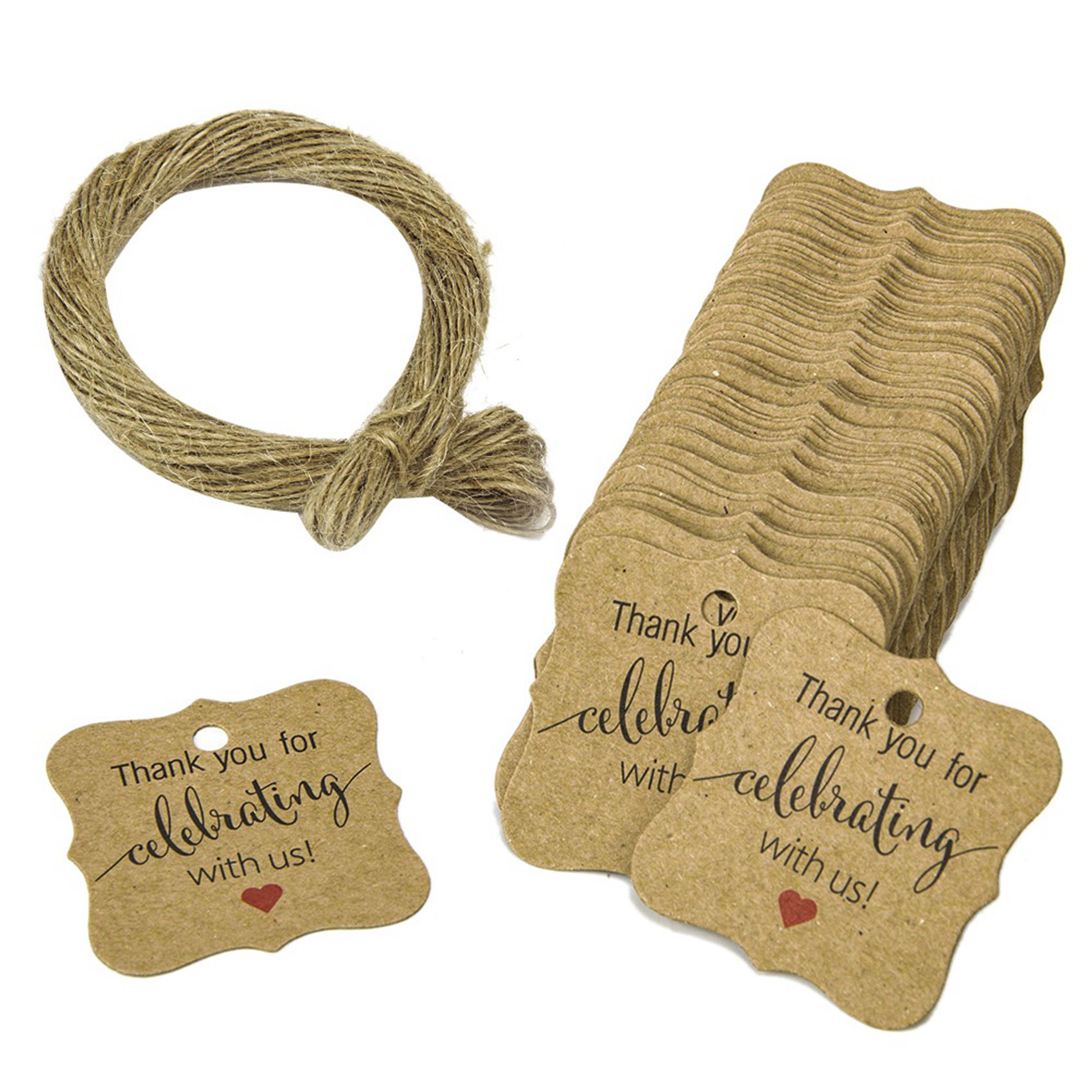 AB33-500 Pcs Thank You For Cel - Twine Jute Natural review and price