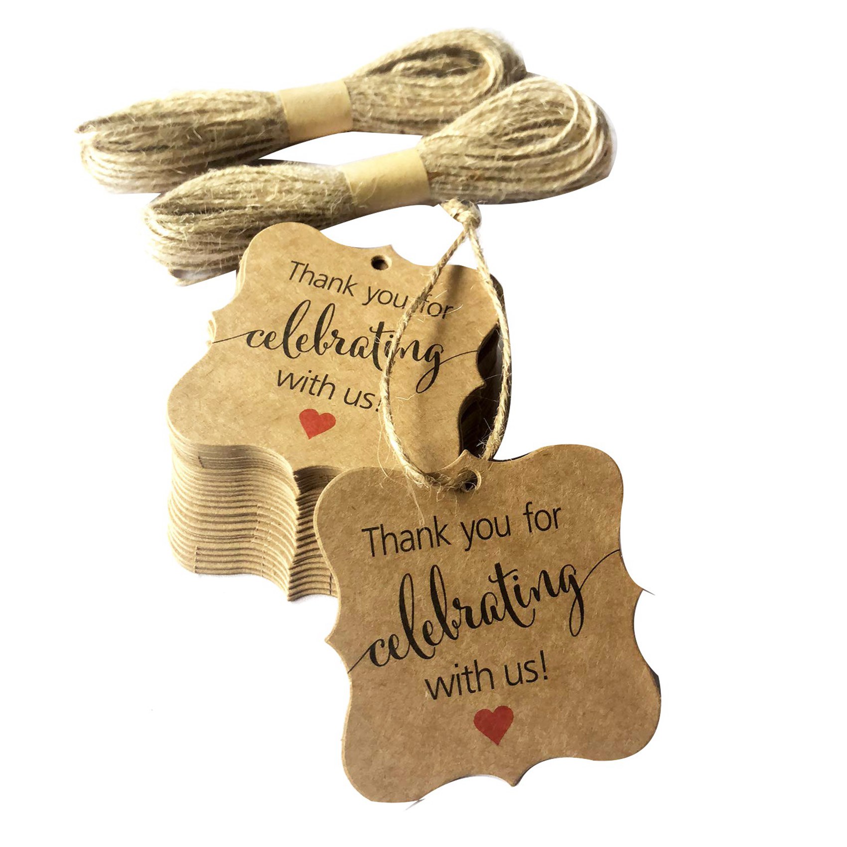 AB33-500 Pcs Thank You For Cel - Twine Jute Natural review and price