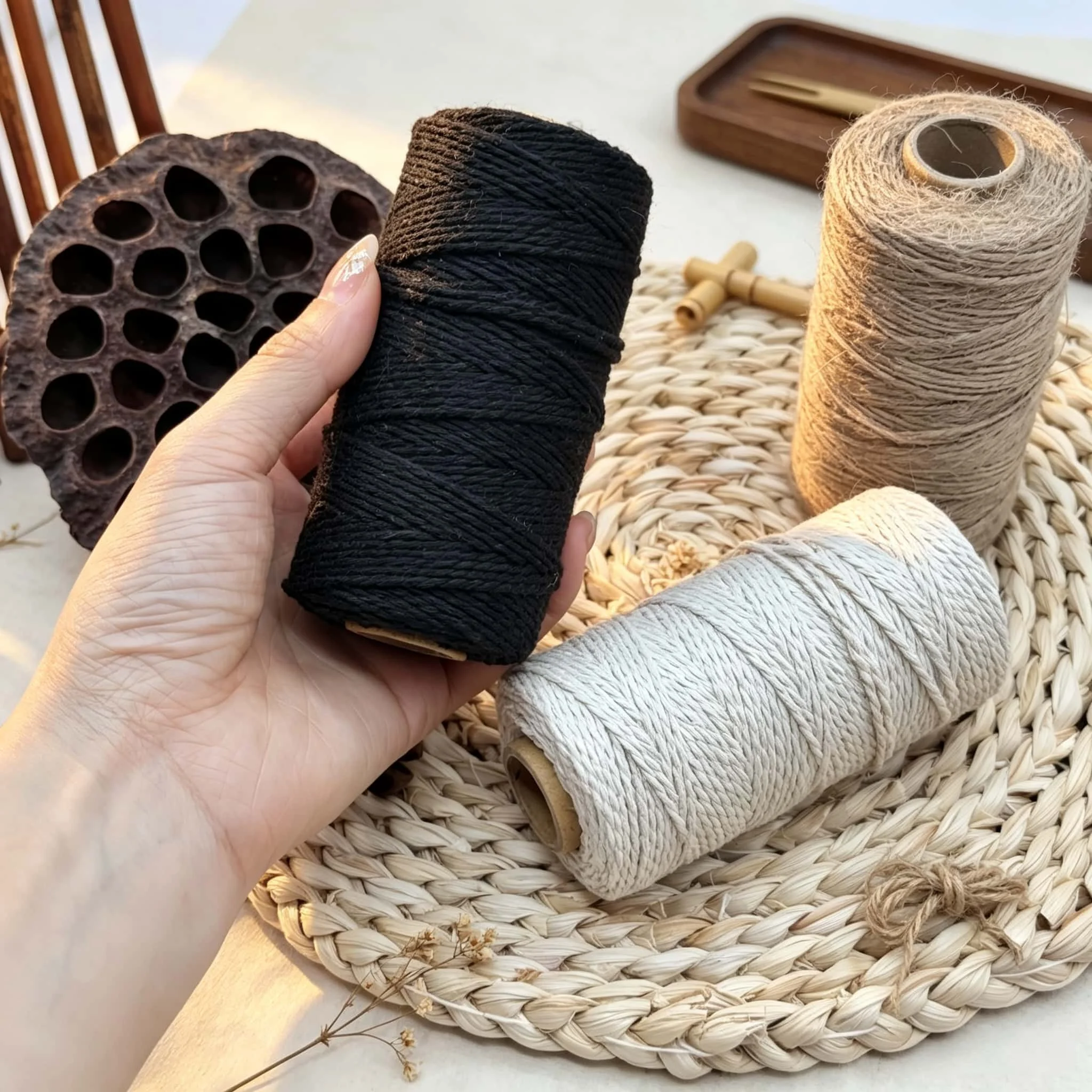 3Pcs Black White Natural Twine - Twine Jute Natural review and price